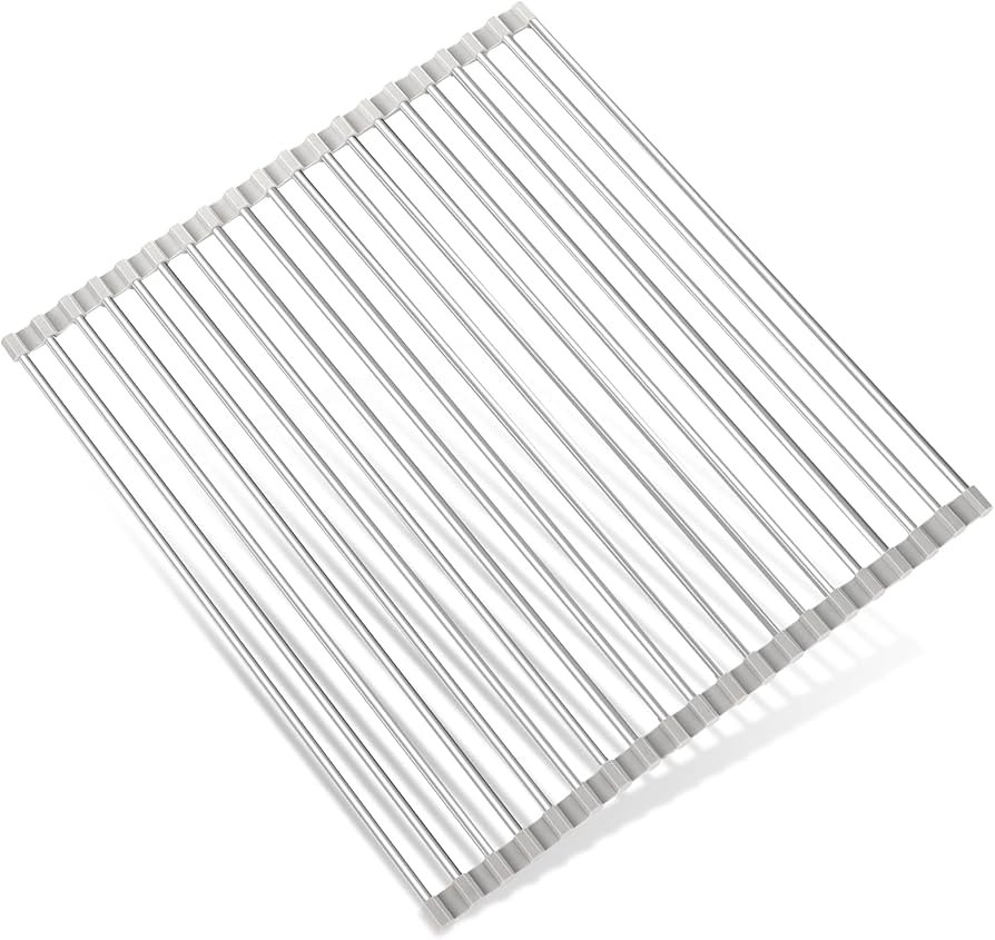 YQMYXG Over The Sink Dish Drying Rack, Roll Up Dish Drying Rack Kitchen Dish Rack Stainless Steel... | Amazon (US)