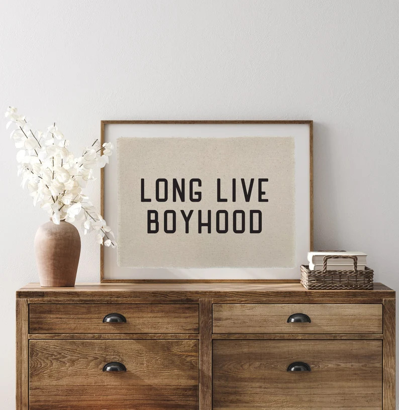 Long Live Boyhood Flag, Nursery Wall Decor, Wall Art Pennant Banner, Kids Room Decor, Boys Bedroo... | Etsy (US)