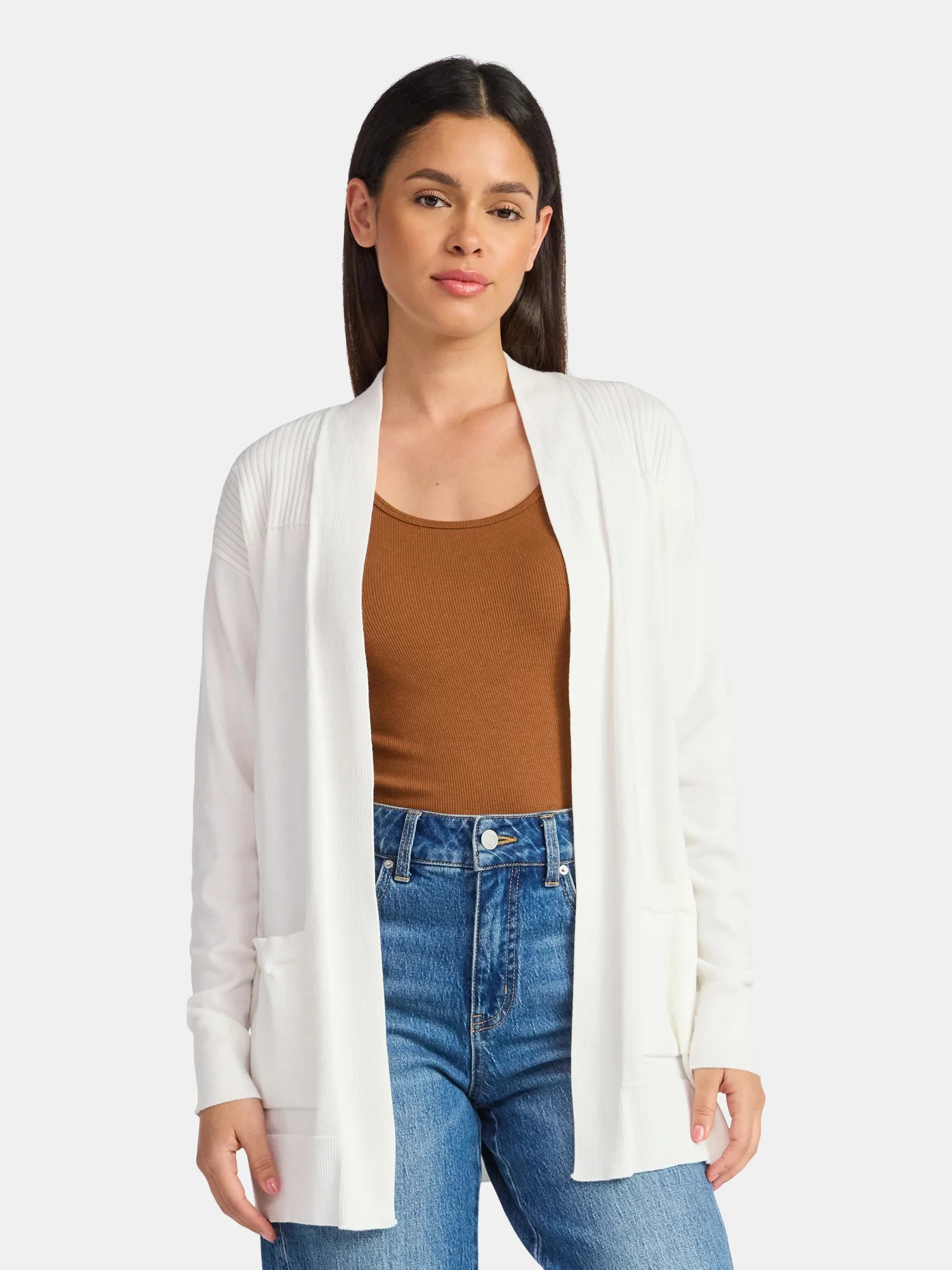 Time and Tru Women's Open Front Cardigan Sweater, Lightweight, Sizes XS-XXXL | Walmart (US)