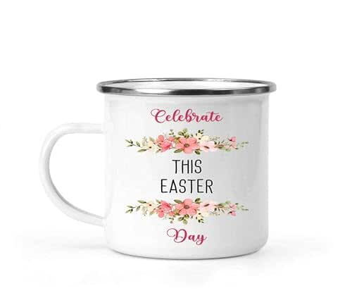 Cute Cat-themed Gift for, Easter Day Present for Mother - Bunny Eggs Graphic on Large 12 Oz White... | Amazon (US)