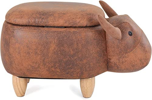 QIGRIF Brown Cow Animal Footstool Look-Durable Storage Wood Foot Stool Rest Legs-Furniture for Nu... | Amazon (US)
