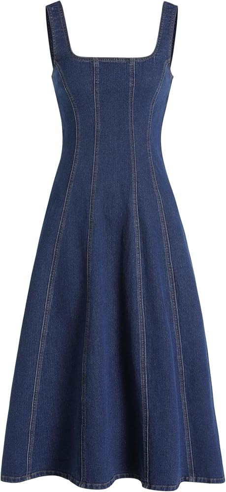 CIDER Denim Ruffle Cami Maxi Dress | Amazon (US)
