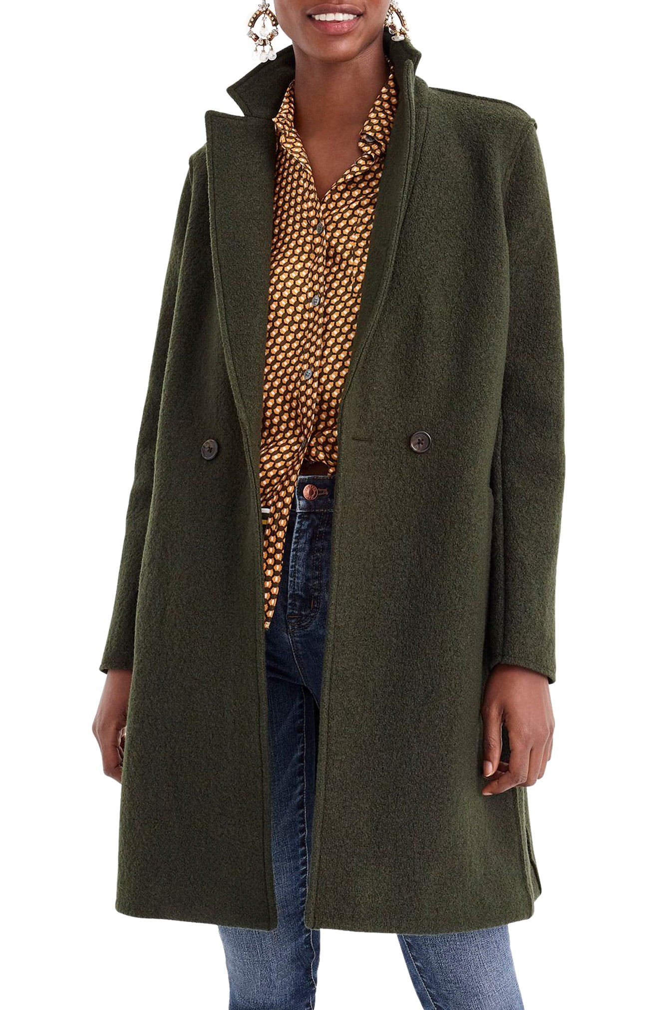 J.Crew Daphne Boiled Wool Topcoat (Regular, Petite & Plus Size) | Nordstrom