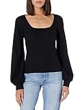 The Drop Women's @lucyswhims Square-Neck Balloon-Sleeve Top, Black, XS | Amazon (US)