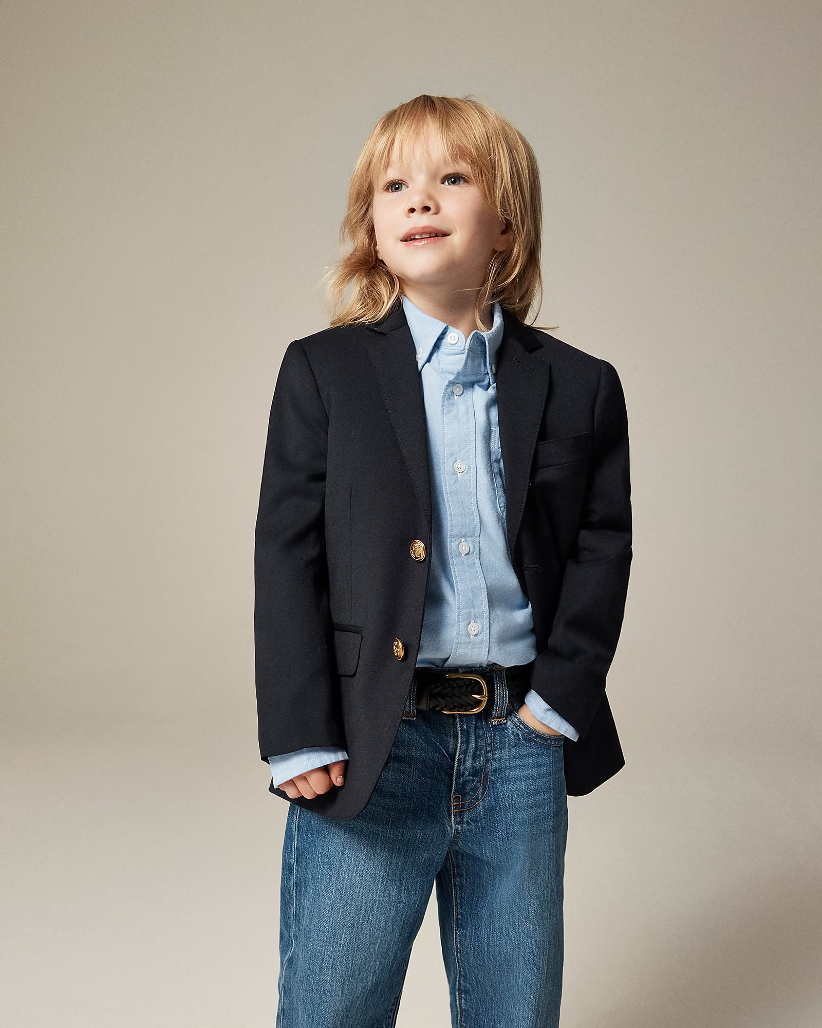 Boys' Ludlow two-button blazer in navy wool blend | J. Crew US