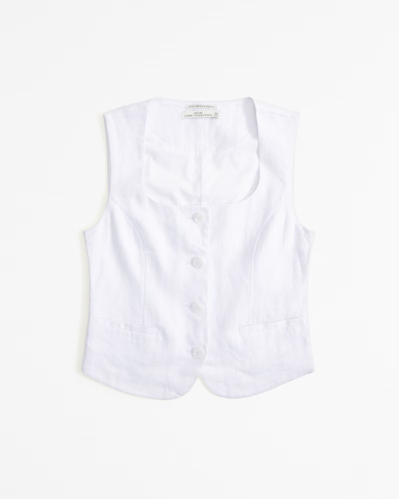 Premium Linen Vest Set Top | Abercrombie & Fitch (US)