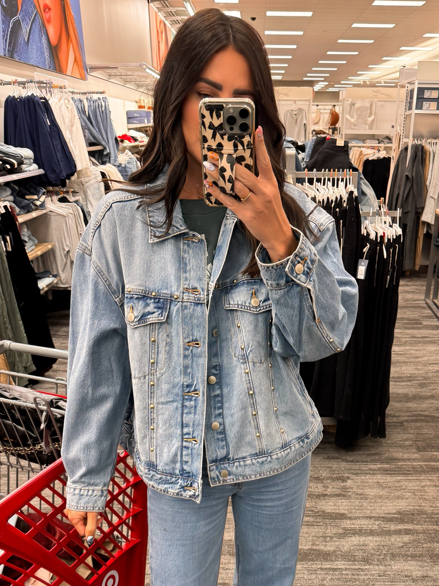 Studded denim jacket (this is the size large on me all my store had. it runs oversized get your true size) 

#LTKStyleTip #LTKFindsUnder100 #LTKFindsUnder50