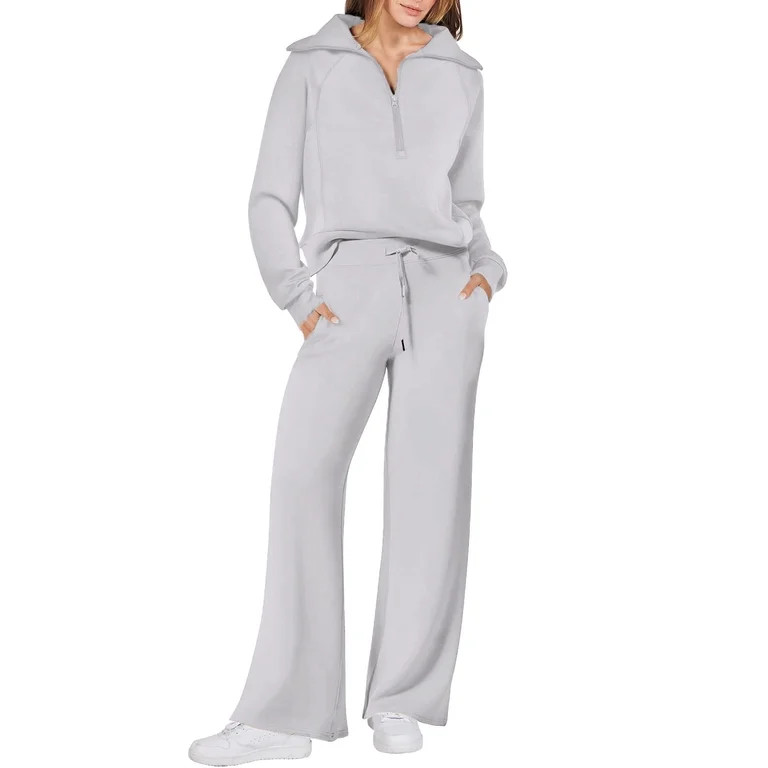 UVN Outfit Sets for Women 2 Piece Sets Winter Casual Tracksuit Long Sleeve Lounge Set Outfits wit... | Walmart (US)