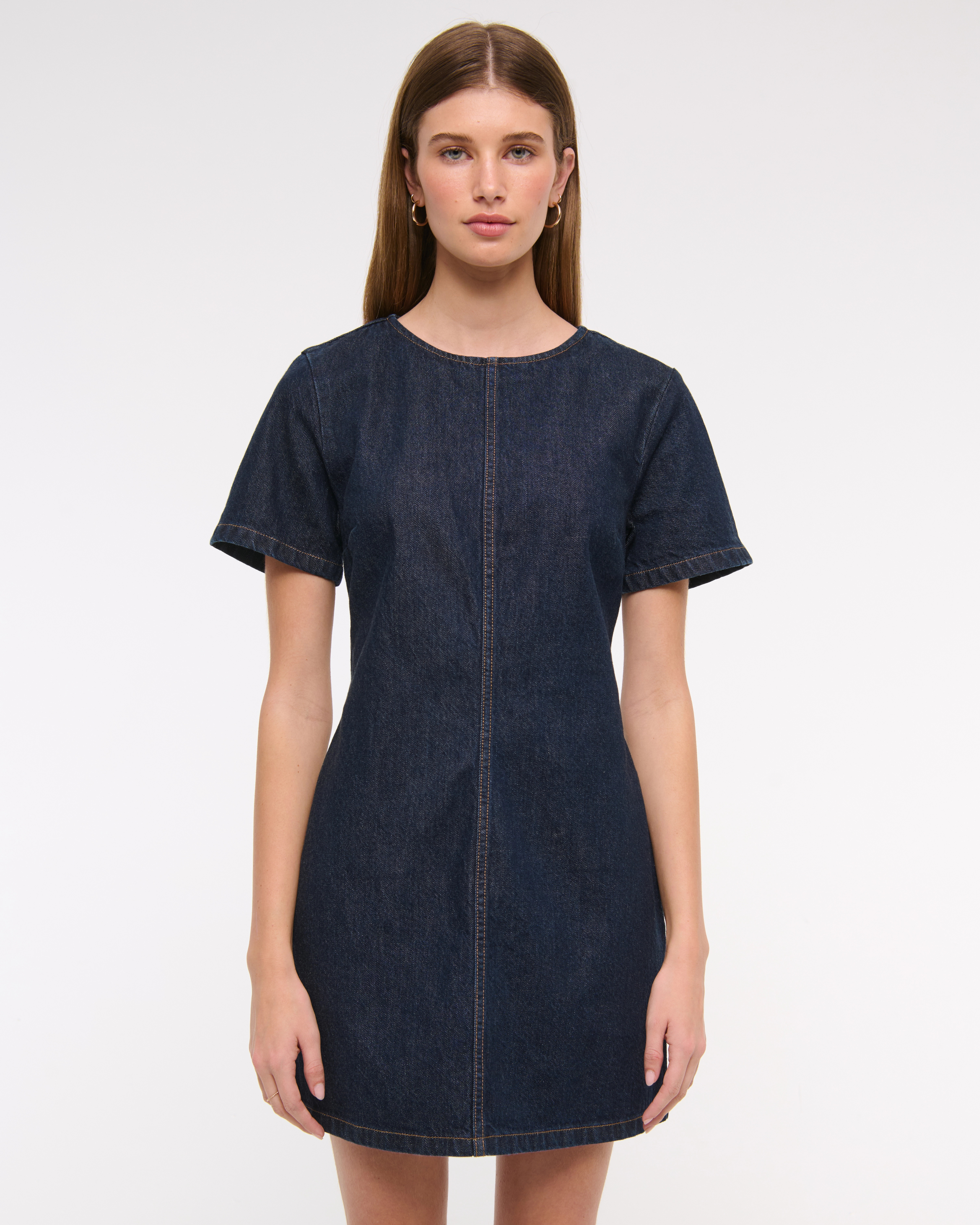 Denim Shift Mini Dress | Abercrombie & Fitch (US)