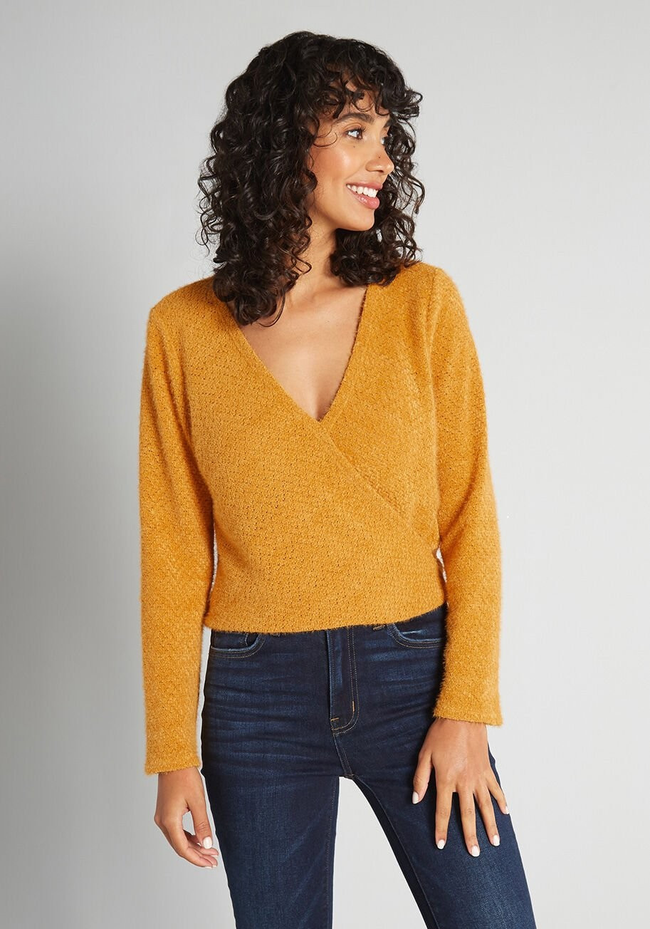 A Golden Opportunity Surplice Sweater | ModCloth Inc. (App)