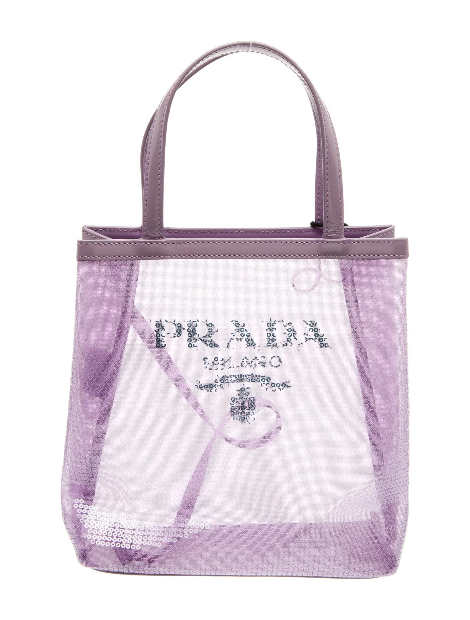 Prada Signature Spazzolato Trimmed Small Rete Paillettes - Purple Totes, Handbags - PRA1172332 | ... | The RealReal