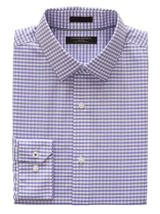 Camden Standard-Fit Non-Iron Gingham Dress Shirt | Banana Republic US