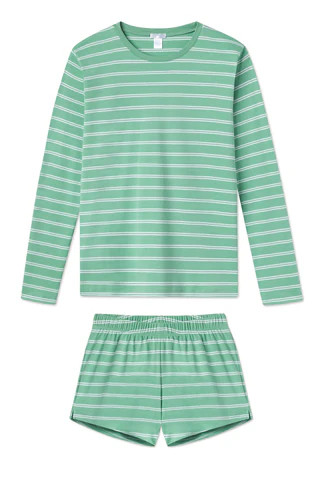 Pima Long-Short Weekend Set in Meadow Stripe | Lake Pajamas