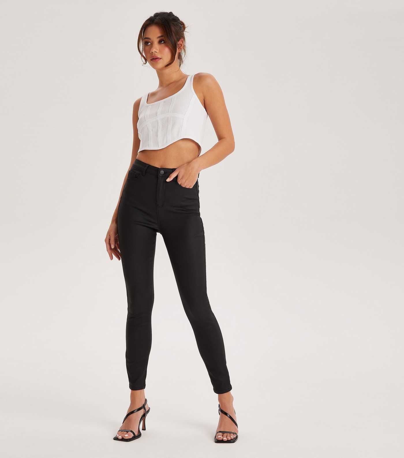 Urban Bliss Black Coated Leather-Look Skinny Jeans
						
						Add to Saved Items
						Remove f... | New Look (UK)