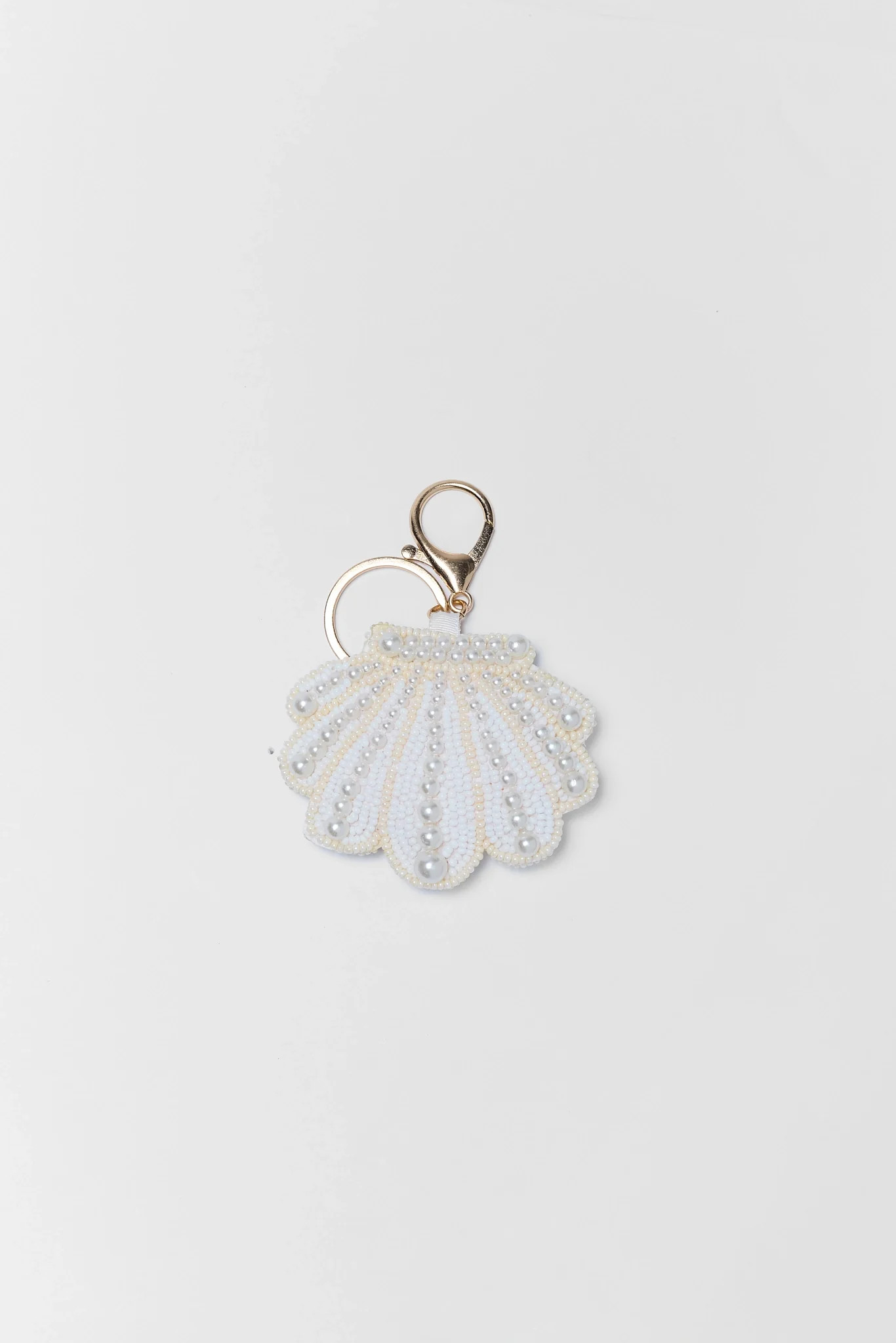 White Beaded Pearl Bag Charm | Avara