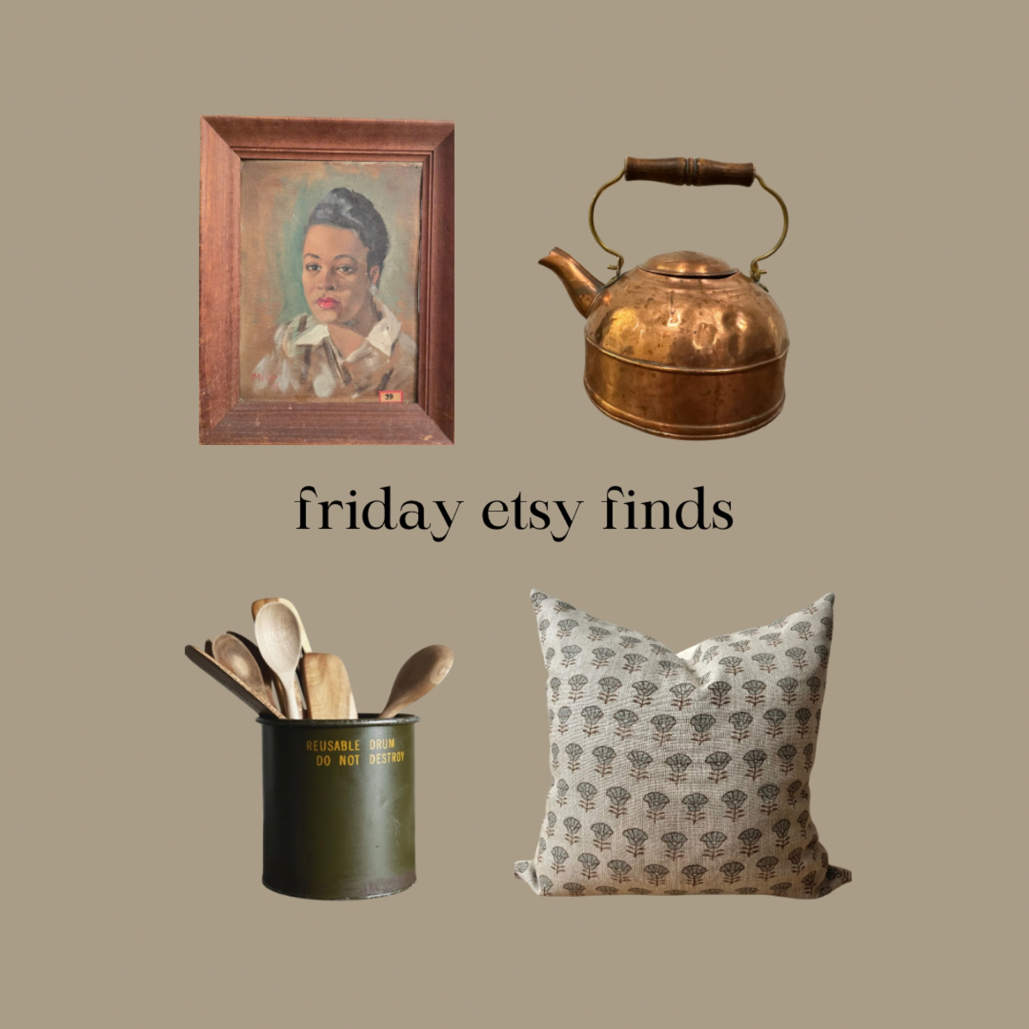 Friday Etsy finds are live! 🤎

Vintage artwork, Etsy, vintage art, throw pillow, block print, eclectic, unique, copper, home decor, kitchen 

#LTKhome #LTKfindsunder50 #LTKfindsunder100