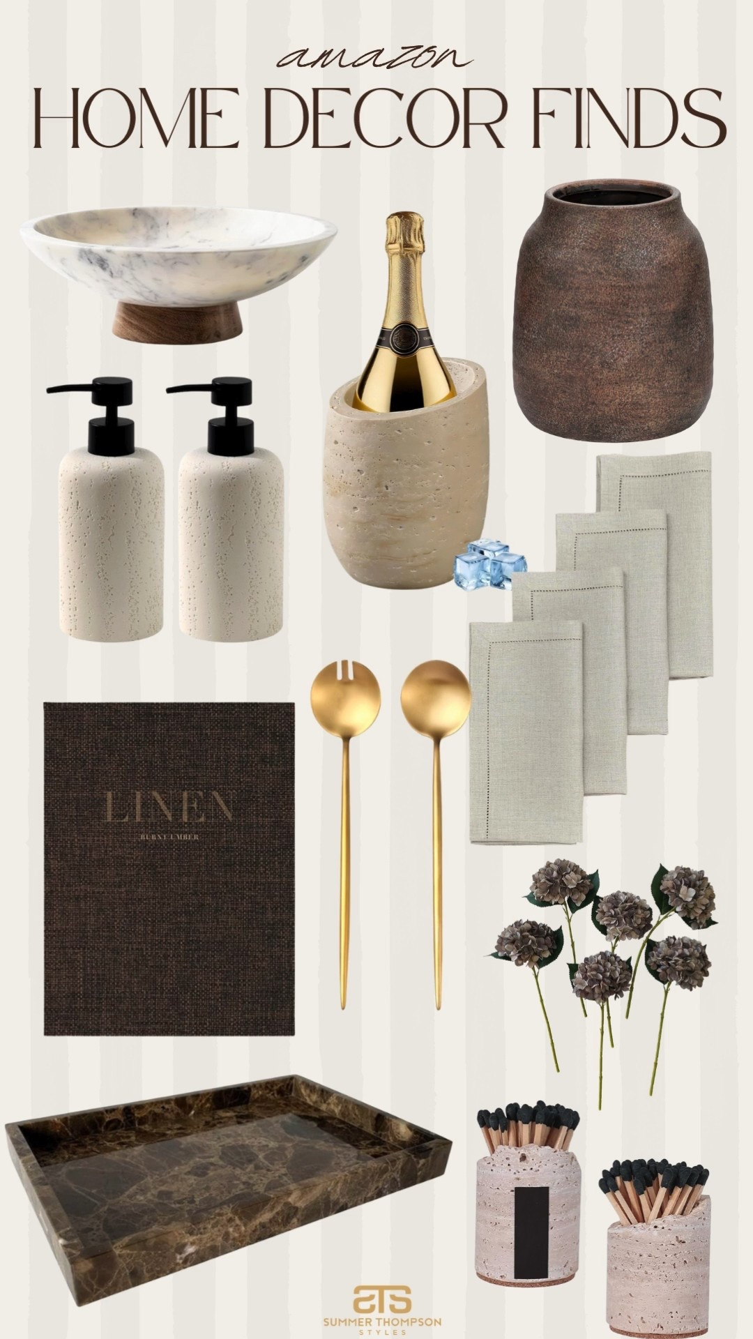 Amazon home decor favorites! 

Soap dispenser. Wine chiller. Vase. Coffee table book. Marble bowl. Fabric napkins. Faux stems. Home decor. Modern. Neutral. Trending. Best sellers. 

#LTKFindsUnder100 #LTKHome #LTKSeasonal