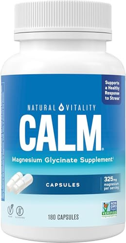 Natural Vitality Calm, Magnesium Glycinate Supports Bone, Muscle, Heart, & Nerve Health, Non-GMO, Vegan, Gluten Free 180ct | Amazon (US)