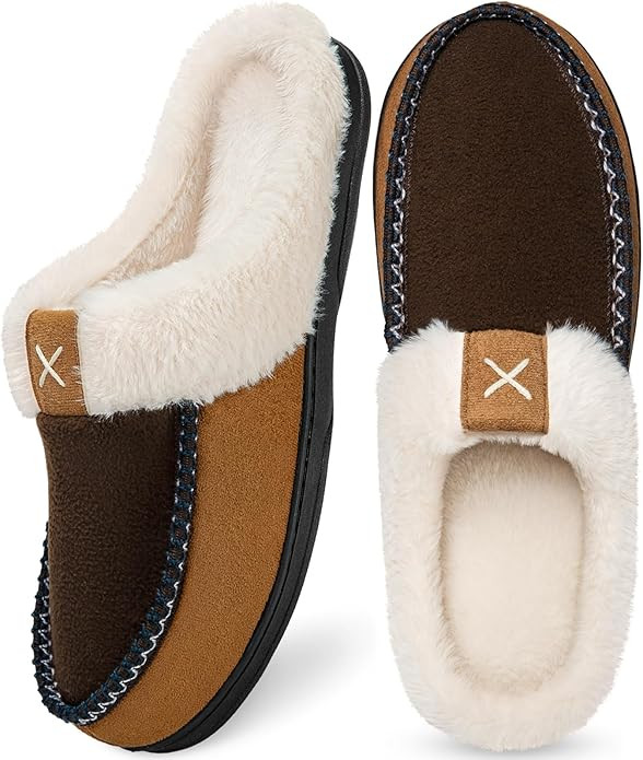 Homitem Mens Slippers Moccasins Memory Foam Fuzzy Slippers for Men Wool-Like Plush Fleece Lined H... | Amazon (US)