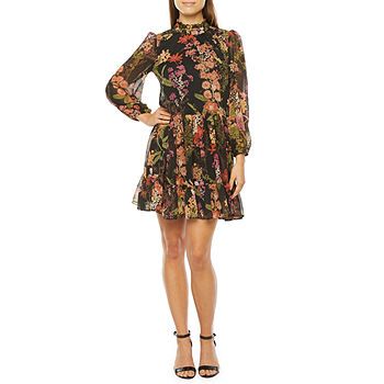 Melonie T Long Sleeve Floral Fit & Flare Dress | JCPenney