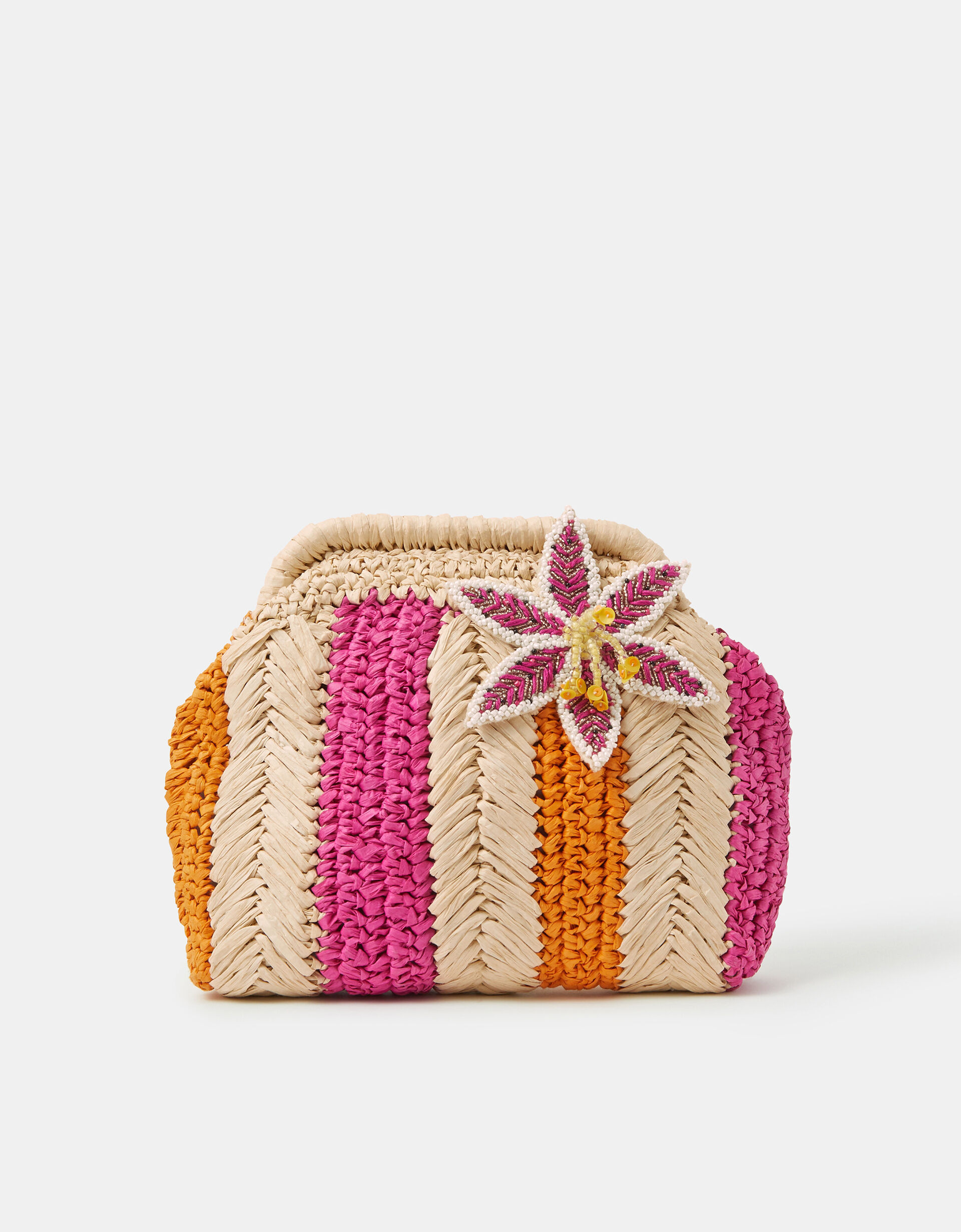 Stripe Raffia Clutch Bag | Accessorize (Global)