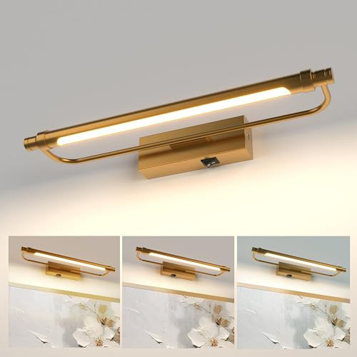 ZitoStory Battery Operated Picture Light with Remote,Wireless Dimmable Art Lights for Paintings Rechargeable Gallery Light Artwork Lighting for Canvas, Portrait (Gold,20'' Inch) | Amazon (US)