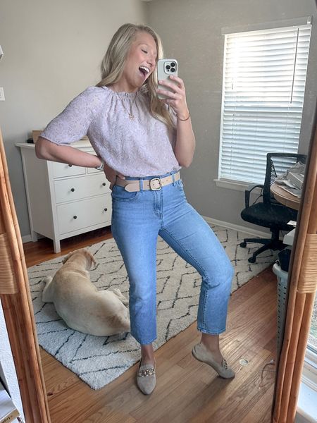 The cutest spring outfit you can wear to work! 👩🏼‍💻

I wear M/S on top and 27 in jeans! Loafers are a 1/2 size up!

#LTKworkwear #LTKunder50 #LTKshoecrush