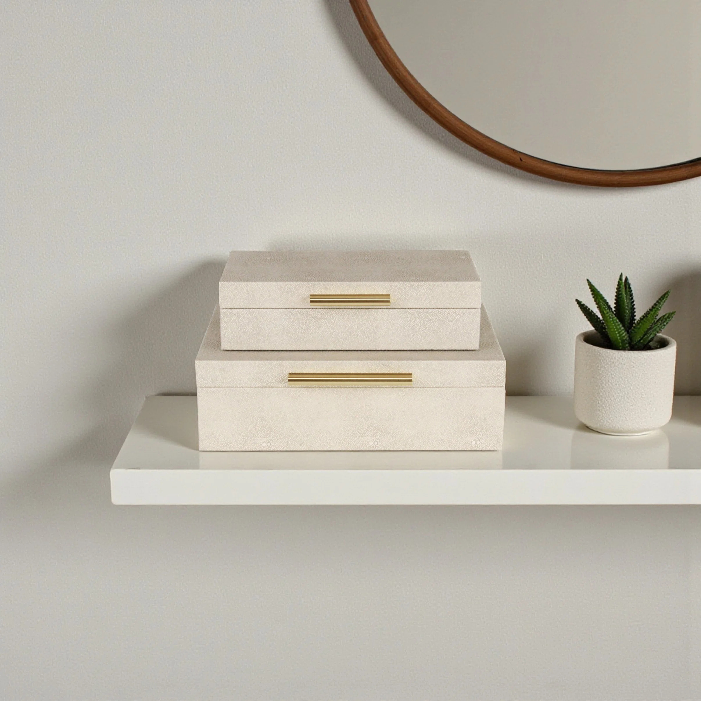 Rebeka 2 Piece Faux Leather Decorative Box Set | Wayfair North America