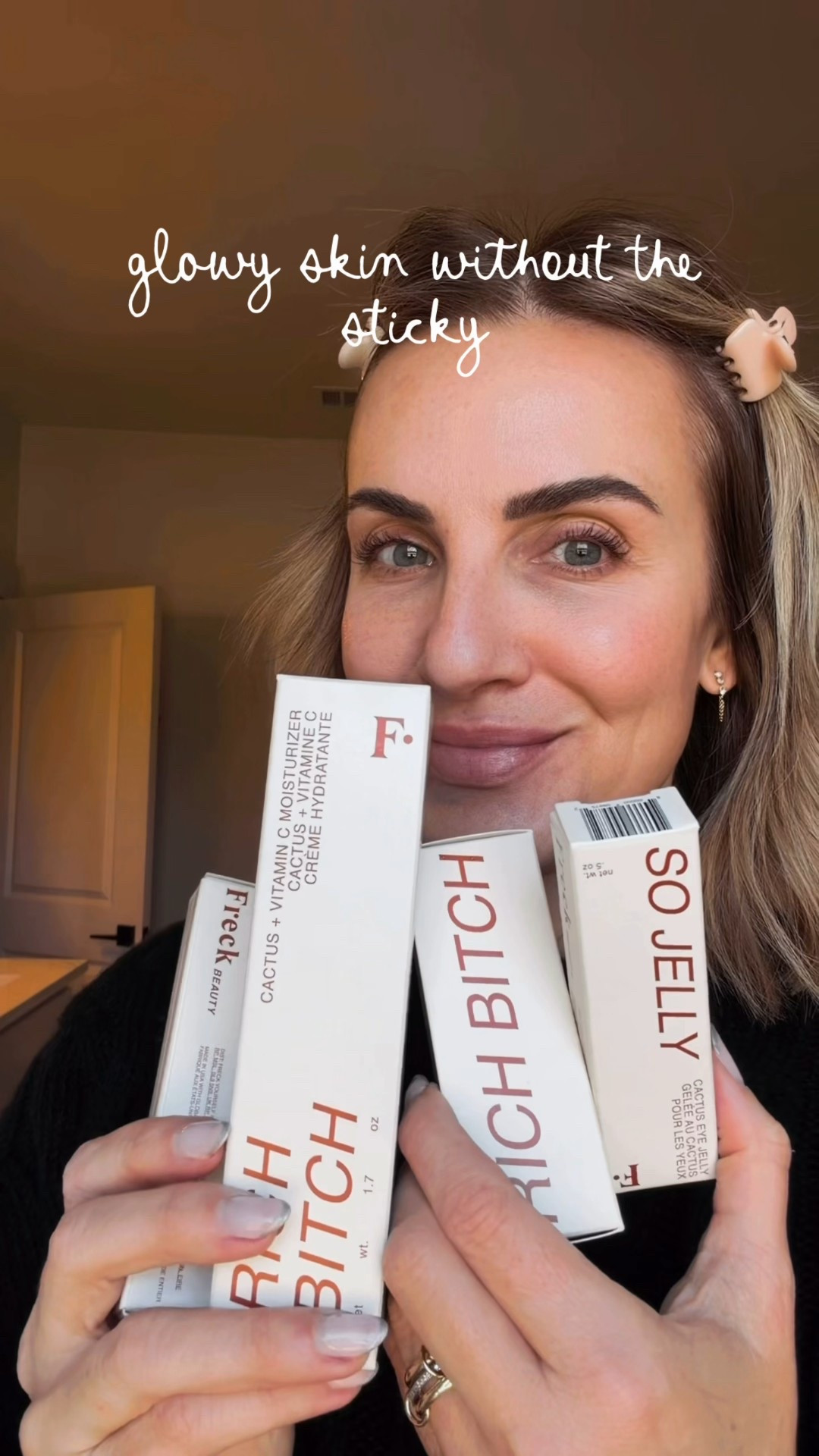 Sticky skin prep is a hard no when I’m behind the chair all day. Heat, product in the air, hair everywhere. If it’s tacky, I’m in sensory overload by mid morning.

@freck Rich Bitch = glow without the stick.

• Rich Bitch Serum
Light, hydrating, sinks in fast

• Rich Bitch Moisturizer
Nourishing but breathable. No residue

• So Jelly Eye Cream
Cooling, fresh, brightens without slipping

• Rich Bitch Lip Balm
Soft shine. Comfortable. Not waxy

I’ve been a Freck fan for years and this is the routine I trust for long days, real movement, and skin that still feels like skin.

Save this for long days and comment SHOP for links. 🤍

@shop.ltk #liketkit #liketk.it/xx #ad

#LTKOver40 #LTKBeauty
