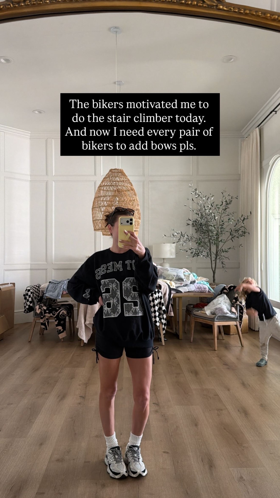 The bikers motivated me to do the stair climber today.
And now I need every pair of bikers to add bows pls.