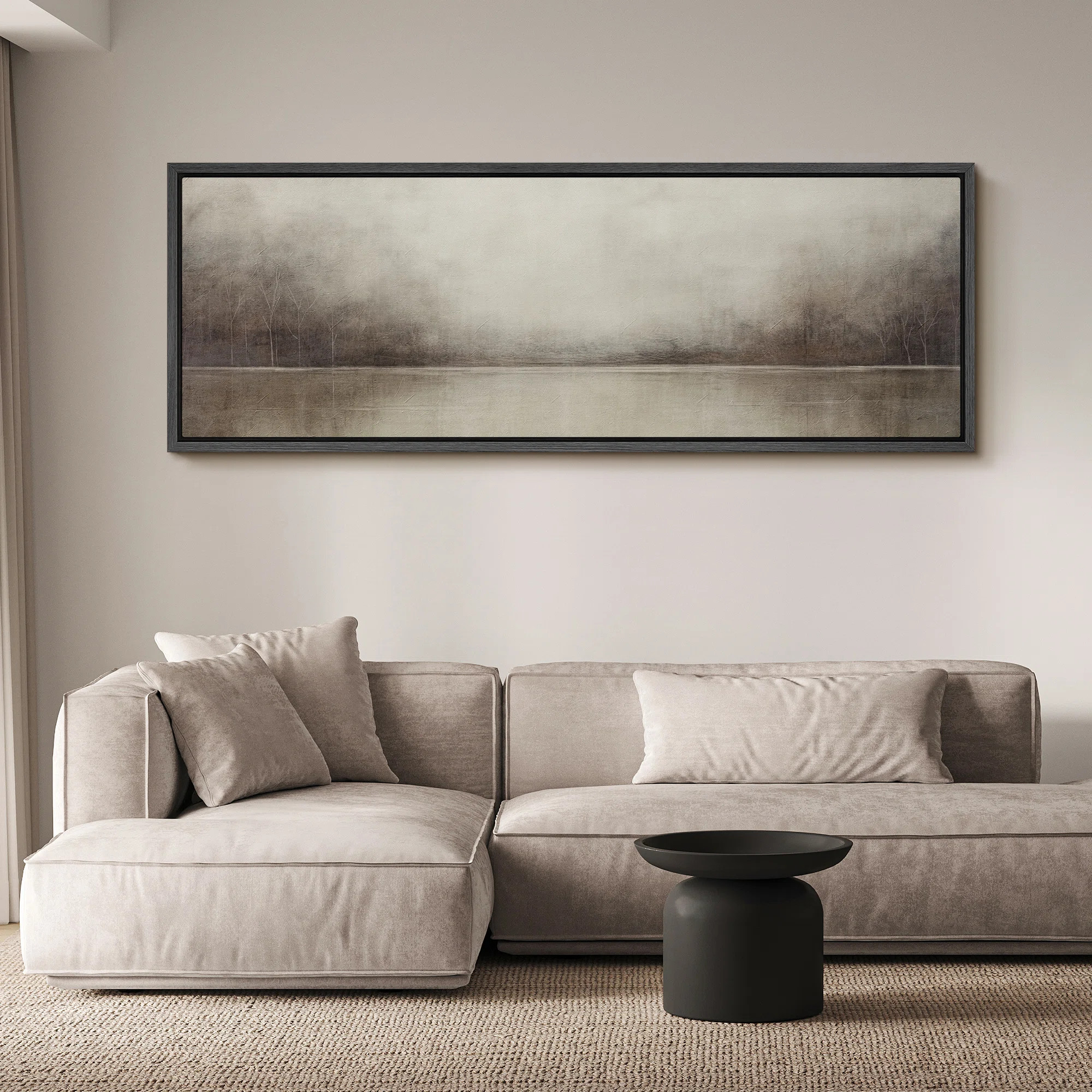 IDEA4WALL Minimal Landscape Tranquil Neutral Abstract Landscape Retro Moody Extra Large Framed Ar... | Wayfair North America