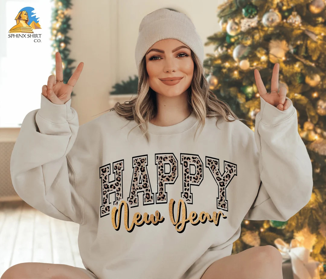 Happy New Year Sweatshirt, New Year Gifts, Christmas Sweatshirt, New Year Sweatshirt, Happy New Y... | Etsy (US)
