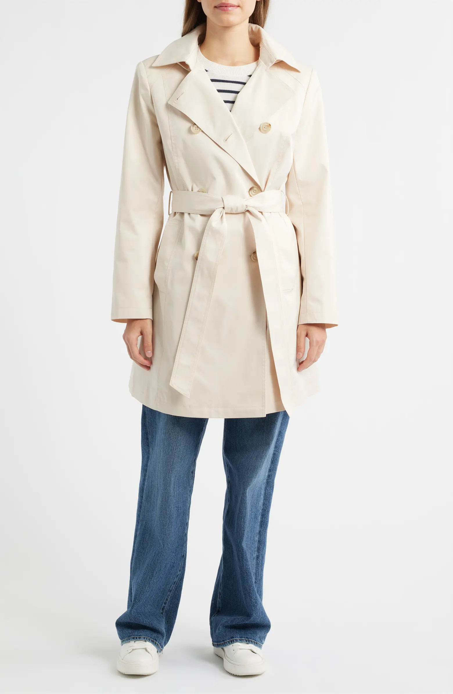 Hooded Belted Double Breasted Trench Coat | Nordstrom