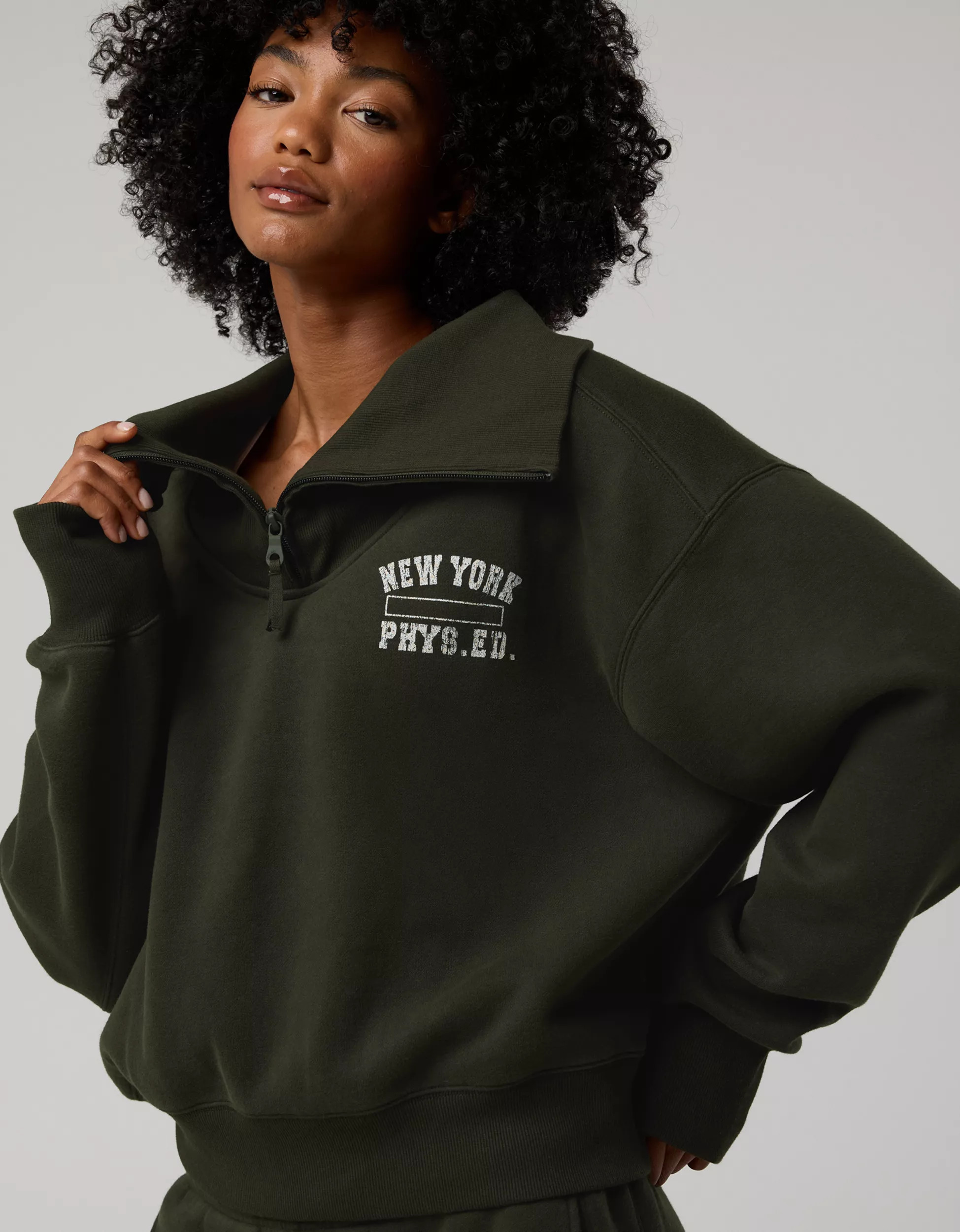 OFFLINE By Aerie Cloud Fleece Quarter Zip Sweatshirt | Aerie