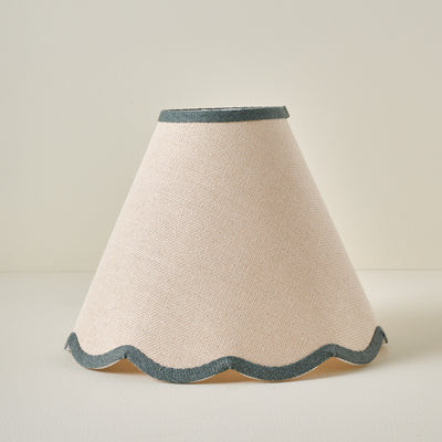 Charcoal Wavy Trim Linen Shade | Magnolia
