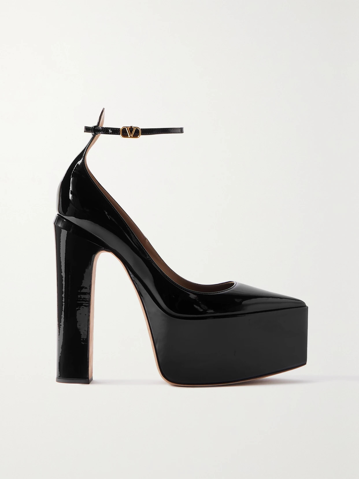 Valentino Garavani - Valentino Garavani Tan-go 165 Patent-leather Platform Pumps - Black | NET-A-PORTER (UK & EU)