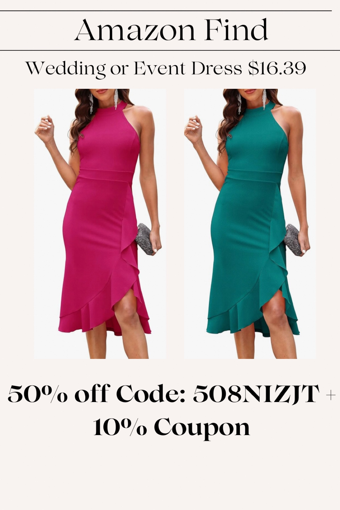 I LOVE the teal color in this dress! But there are tons of options! So pretty for a summer wedding or event and the price is a steal! 50% off Code: 508NIZJT + 10% Coupon while supplies last or until 5/13/24!

#LTKSaleAlert #LTKWedding #LTKFindsUnder50