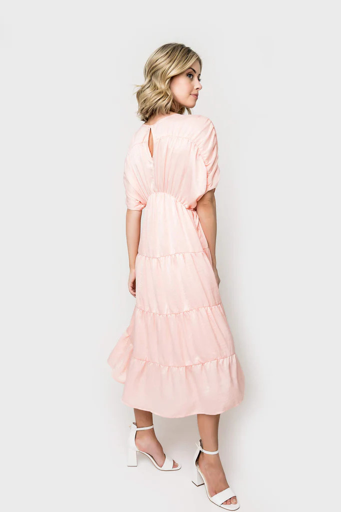 Shirred Tiered Midi Dress | Gibson