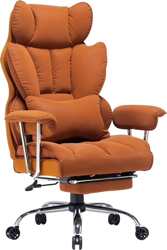 Efomao Desk Office Chair 400LBS, Big and Tall Office Chair, PU Leather Computer Chair, Executive ... | Amazon (US)