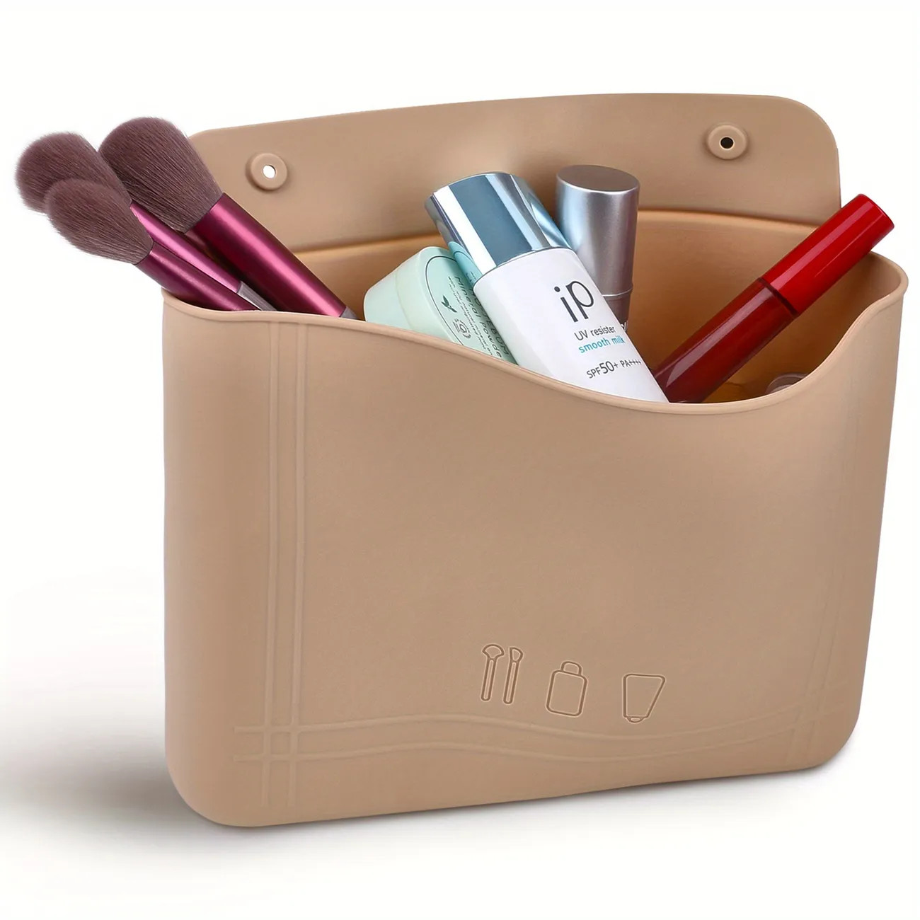 Silicone Makeup Bag, Travel Cosmetic Bag With Double Magnetic Buckle Flap, Women's Travel Toiletr... | Temu Affiliate Program