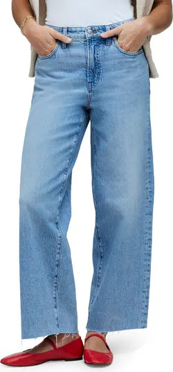 The Perfect Raw Hem Wide Leg Crop Jeans | Nordstrom Rack