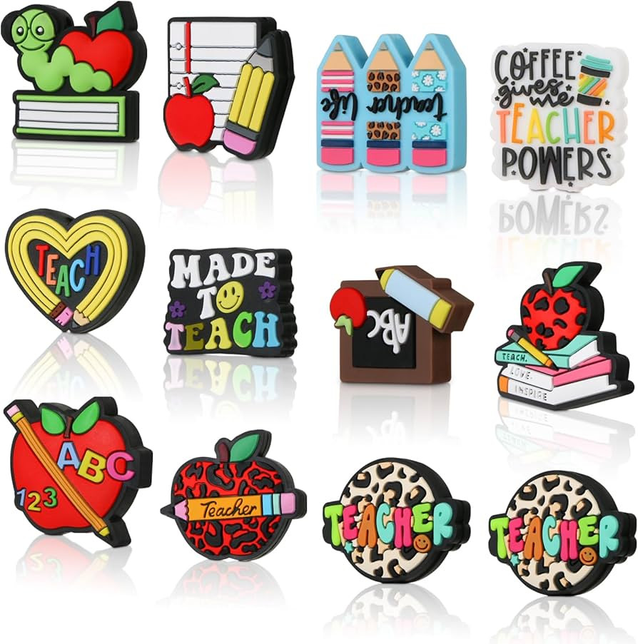 12 PCS Silicone Focal Beads for Pens Characters Teacher Series Silicone Bead for Keychain Making ... | Amazon (US)