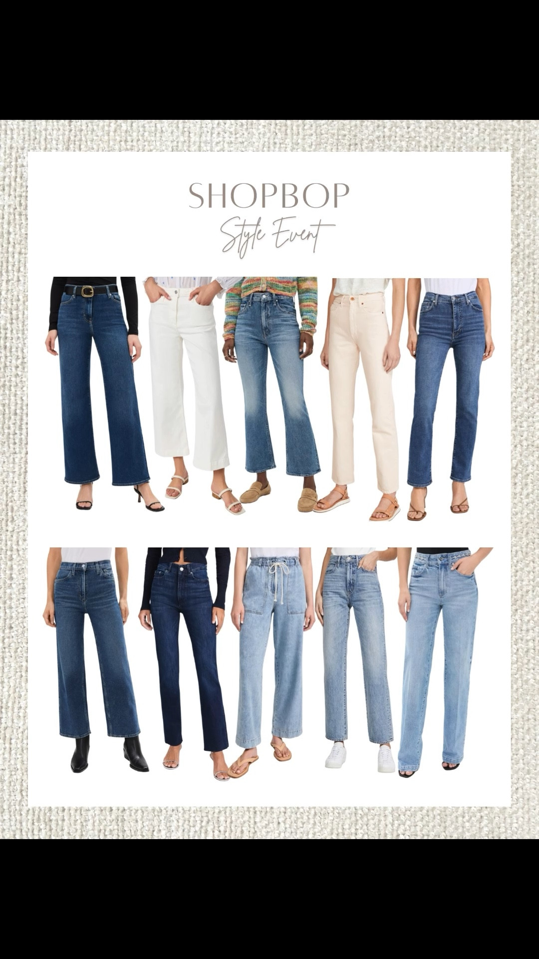Jeans you'll wanna live in These faves from Shopbop are comfy, flattering, and up to 25% off right now with code STYLE. Don’t sleep on this denim deal!

Spring Fashion Finds, Bright Spring Outfits, Spring Style, Summer Fashion, Resortwear, Vacation Outfits, Beach Looks, Spring Dresses, Matching Sets, Everyday Chic, Capsule Wardrobe, Outfit Inspo, Effortless Style, Day to Night, Neutral Tones, Linen Looks, Coastal Style



#LTKStyleTip #LTKOver40 #LTKSaleAlert