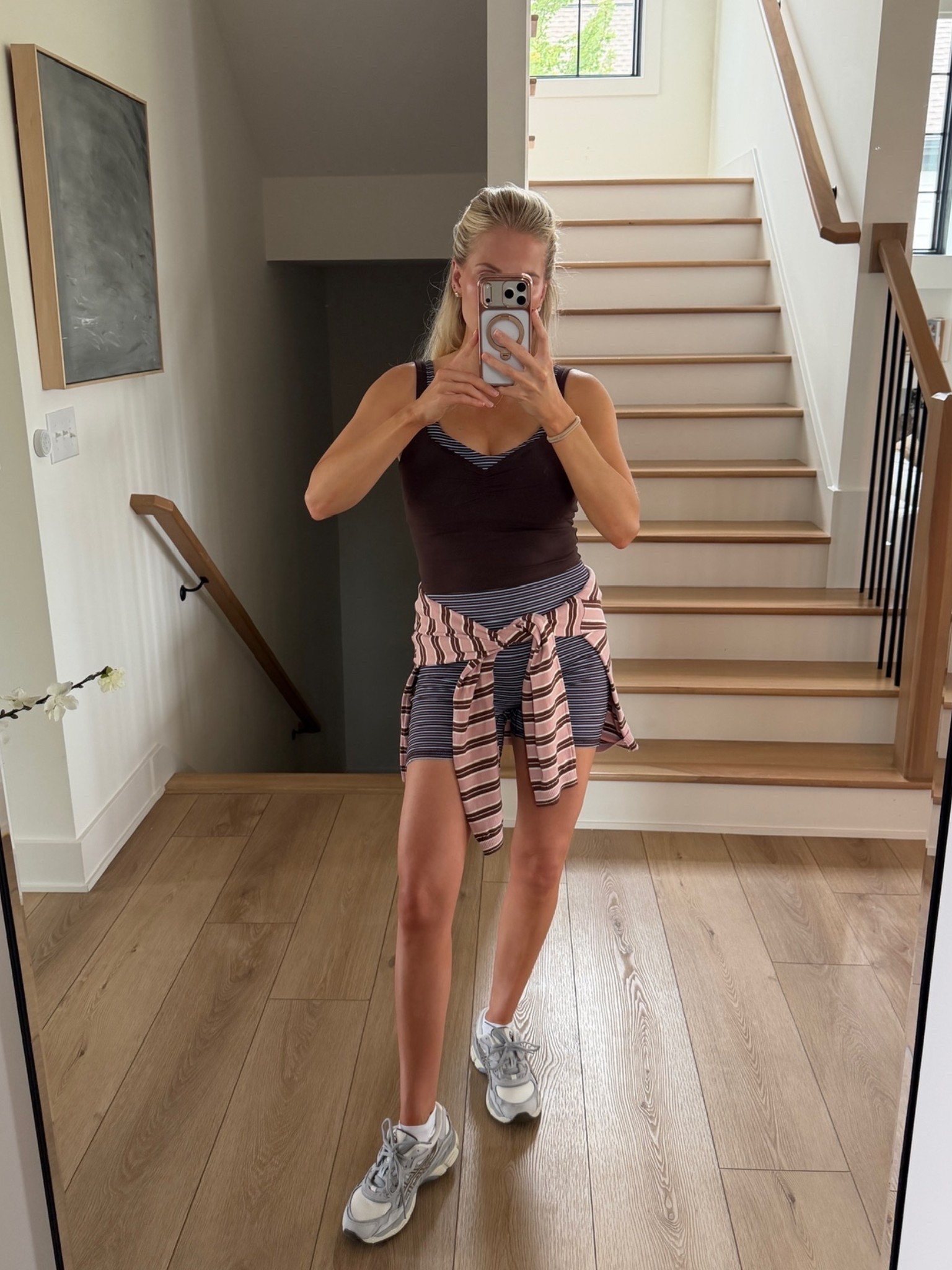 SIZE: med in top, bottom, & tee (tied around waist), shoes run tts! #kathleenpost

Postpartum outfit, walking outfit, workout wear, coffee run look, errands outfit

#LTKmomlife #LTKfitnessgoals #LTKootd