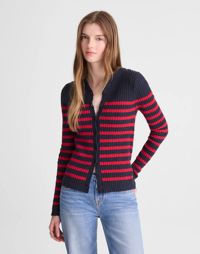 Striped Boucl&eacute;-Knit Cardigan | Madewell