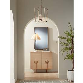 Possini Euro Raul 29 1/4" Marble and Scalloped Shade Table Lamp | Lamps Plus