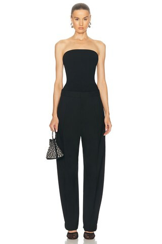 ALAÏA Strapless Jumpsuit in Noir - Black. Size 36 (also in 34). | FWRD 