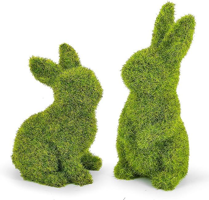 Decorative Decorations for Easter Bunny Gifts, Moss Green Flocking Sculpture, Garden Courtyard Fa... | Amazon (US)