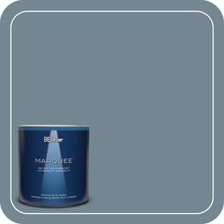 1 qt. Home Decorators Collection #HDC-AC-24 Lyric Blue One-Coat Hide Satin Enamel Interior Paint ... | The Home Depot