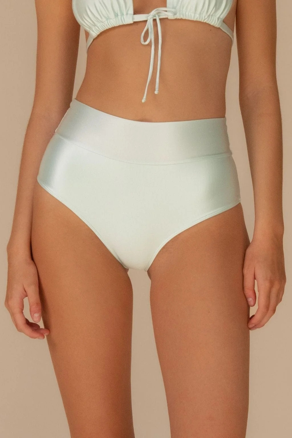 Seafoam Silkie Added Coverage High Rise Bikini Bottom | Montce